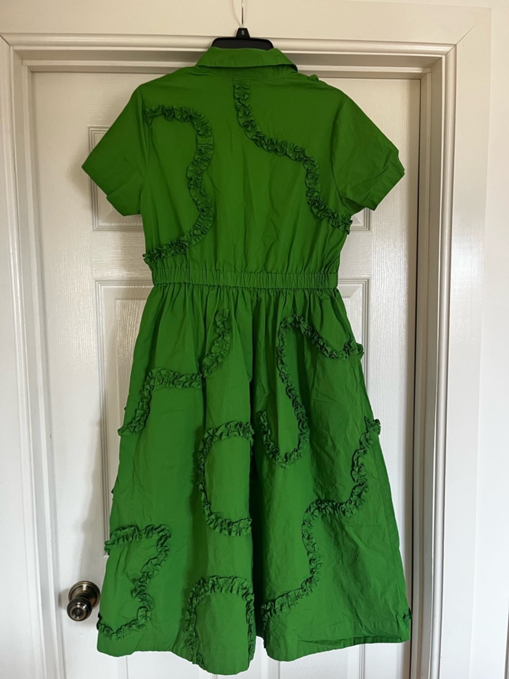 Kate Spade x Target Green Ruffle-Trim Button-Front Midi Dress - Picture 3 of 5